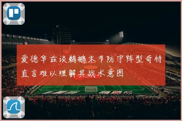 爱德华兹谈鹈鹕末节防守阵型奇特直言难以理解其战术意图